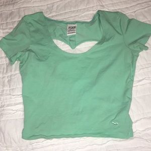 PINK Crop Too with Cutout Back